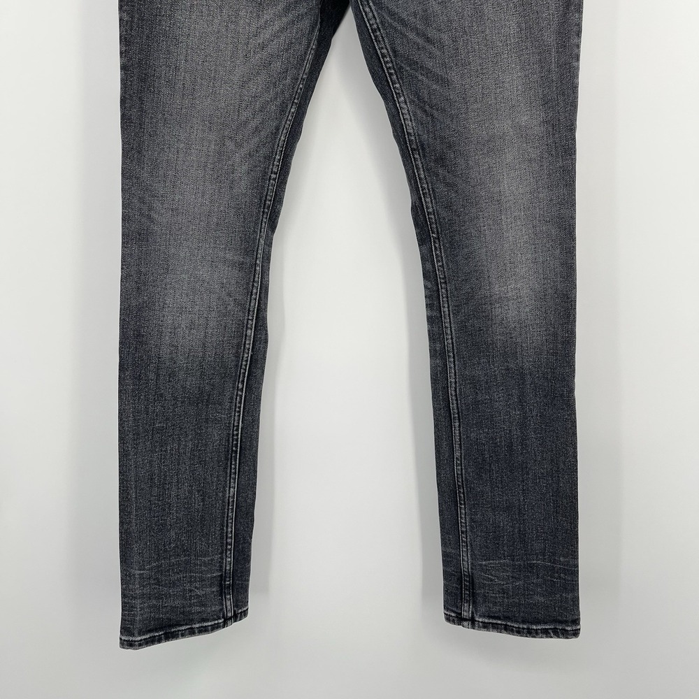Allsaints Jean Men 30x30 Gray Cigarette Skinny Fit Button Fly Stretch Denim Goth - Picture 3 of 10